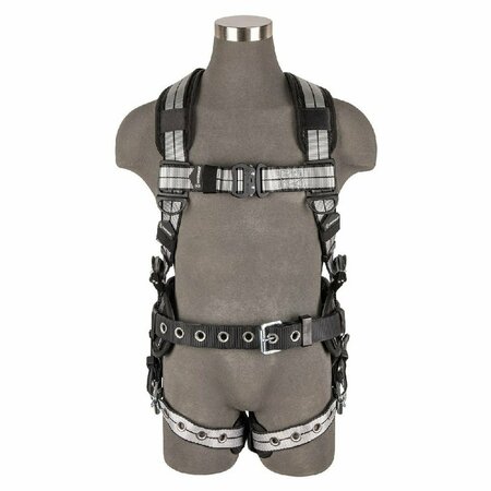 SAFEWAZE PRO+ Slate Construction Harness: Alu 1D, Alu QC Chest, TB Legs PRO37